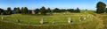 Panoramic view of the stone circle at Avebury Great Henge, a UNESCO world heritage site dating back 5000 years, in Wiltshire, Royalty Free Stock Photo