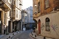 Panoramic view of the street of Istanbul. Old stone houses Royalty Free Stock Photo