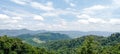 Panoramic view of Subang mountains in summer day. West Java,Indonesia. Panorama of natural green forest background. Royalty Free Stock Photo