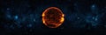 Panoramic View Of The Sun, Star And Galaxy. The Sun Shines In Space. A Wide View Of The Sun And Stars From Space. Concept On The