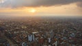 Panoramic view of sunset in the city of Bogota from Colpatria building