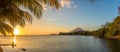 Panoramic view at the sunset with Conception Volcano at the Nicaragua lake in Ometepe Island - Nicaragua Royalty Free Stock Photo