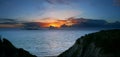 Panoramic view of sunset in Corfu