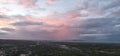 Panoramic view on sunset in Managua city Royalty Free Stock Photo