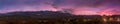 Panoramic view of sunset over mountains in Corsica Royalty Free Stock Photo