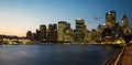 Panoramic view with sunset sky scene of the Sydney harbour  in the night  and bridge in Sydney city,New south wales, Australia Royalty Free Stock Photo