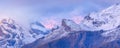 Panoramic view of Swiss Alps sunrise, Switzerland Royalty Free Stock Photo