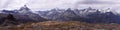 Panoramic view of Swiss Alps with Matterhorn and Riffelsee Lake on the left Royalty Free Stock Photo