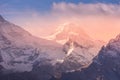 Panoramic view of Swiss Alps sunrise, Switzerland Royalty Free Stock Photo