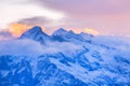 Panoramic view of Swiss Alps sunrise, Switzerland Royalty Free Stock Photo