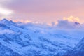 Panoramic view of Swiss Alps sunrise, Switzerland Royalty Free Stock Photo