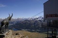 Panoramic view of the swiss alps from Piz Nair above St. Moritz Royalty Free Stock Photo