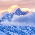 Panoramic view of Swiss Alps sunrise, Switzerland Royalty Free Stock Photo