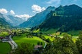 Panoramic view on Swiss Zillertal from Tellenburg Castle ruin Royalty Free Stock Photo