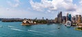 Sydney Opera House, the Botanical garden and Circular Quay Business district in Sydney Harbor Sydney New South Wales Australia Royalty Free Stock Photo