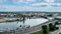 Panoramic view of Szczecin waterfront