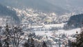 Panoramic view of Szczyrk town in winter Royalty Free Stock Photo