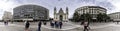 Panoramic view of Szent Istvan Square and St. Stephen`s Cathedral Basilica, Budapest, Hungary