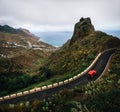 Taganana village with winding road in Tenerife Royalty Free Stock Photo