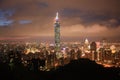 Panoramic View Taipei City by night Taiwan Royalty Free Stock Photo