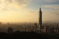 Panoramic View Taipei City at sunset Taiwan Royalty Free Stock Photo