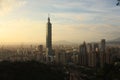 Panoramic View Taipei City at sunset Taiwan Royalty Free Stock Photo