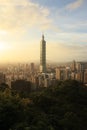 Panoramic View Taipei City at sunset Taiwan Royalty Free Stock Photo