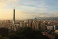 Panoramic View Taipei City at sunset Taiwan Royalty Free Stock Photo