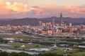 Panoramic view of Taipei City, taiwan Royalty Free Stock Photo