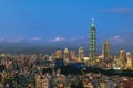 Panoramic view of Taipei City in taiwan at night Royalty Free Stock Photo