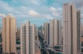 Panoramic View with Tall Buildings in Boa Viagem, in the City of Recife - Pernambuco, Brazil\'s Northeast