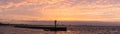 Panoramic view of Tallinn city and sea pier Royalty Free Stock Photo