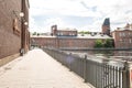 Panoramic view of Tammerkoski river and old town Tampere Royalty Free Stock Photo