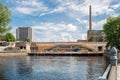 Panoramic view of Tammerkoski river and old town Tampere Royalty Free Stock Photo