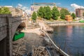 Panoramic view of Tammerkoski river and old town Tampere Royalty Free Stock Photo