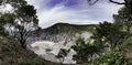 Panoramic view of Tangkuban Perahu crater Royalty Free Stock Photo