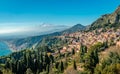 Taormina panorama with Mount Etna in the background Royalty Free Stock Photo