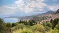 Panoramic view of Taormina on Sicily Royalty Free Stock Photo