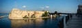 Panoramic View of the Taranto Canal Boat and the Aragonese Castle