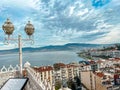 Panoramic view from Tarihi Asansor observation deck in Izmir Royalty Free Stock Photo