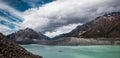 Panoramic view of Tasman Glacier lake, Mount Cook National Park, New Zealand Royalty Free Stock Photo