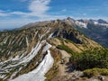 Scenic landscape of Tatra National Park with mountains in sunny spring day with blue sky nearby Zakopane village, Poland Royalty Free Stock Photo