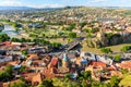 Panoramic view of Tbilisi city from the Narikala Fortress, old town and modern architecture. Tbilisi the capital of