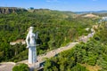 Panoramic view of Tbilisi city from the Narikala Fortress, old town and modern architecture and the Mother of Georgia Royalty Free Stock Photo