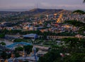 Panoramic view of Tbilisi in the twilight. Georgia