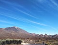 Panoramic view of Teide volcano in Tenerife against the blue sky, people in the foreground.Canary island, Spain