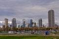 Panoramic view of Tel-Aviv, beach on Mediterranean sea Royalty Free Stock Photo