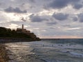 Panoramic view of Tel-Aviv, beach on Mediterranean sea Royalty Free Stock Photo