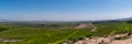 Panoramic view from Tel Megiddo Nation Park of the Jezreel Valley in Israel.