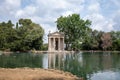 Panoramic view of Temple of Asclepius (Tempio di Esculapio) and lake